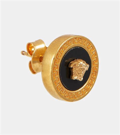 versace tribute medusa stud earrings|versace enamel earrings.